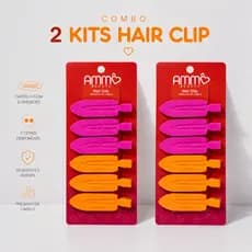 Kit Hair Clip Ammô Beauty 12 Unidades | 2 Kits com 6 Presilhas Cada