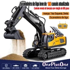 YIGONG Brinquedos de escavadeira com controle remoto 2 * Bateria recarregável 1 : 20 2.4G