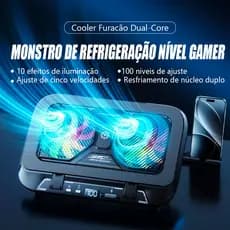 Cooler para Notebook Gamer USB RGB LED com Suporte Ajustável, Base de Resfriamento para Notebook Super Potente Z36C