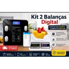 Kit 2 Balanças Digital Cozinha e Bioimpedância Para Dieta