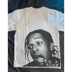 Camiseta Asap Rocky Graphic Tees Streetwear Branca Camisa Unissex Aesthetic