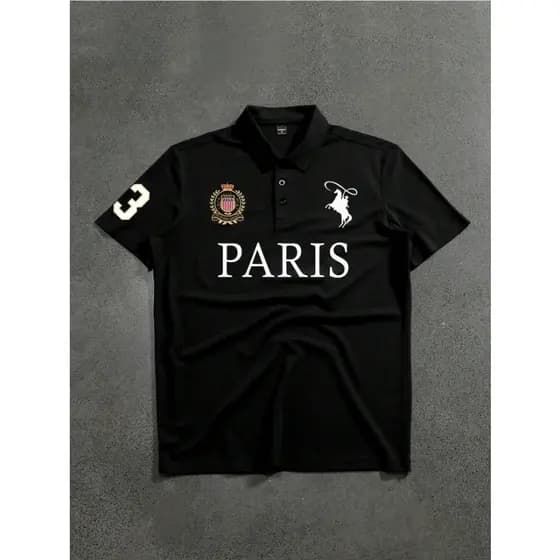 Camisa Polo Unissex Paris de Manga Curta ENVIO IMEDIATO