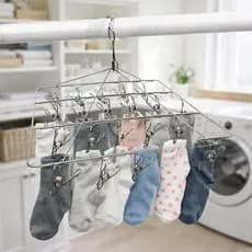 Varal  Roupa 20 Prendedores Peças Intima Meia Cueca  Roupa Bebe Dobrável Reforçado Facil Usar
