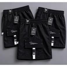 Kit 3 Shorts Bermudas Elastano Dry Fit Masculino Praia Academia Bolso Presilha