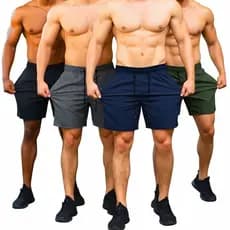 Kit 4 Shorts Praia Masculino  Bermuda Elastano Tactel Academia Corrida Dryfit