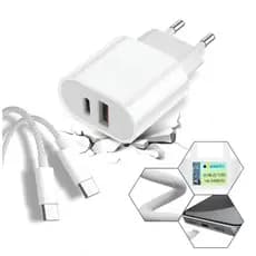 Carregador Turbo 50W USB C e USB Com Cabo Tipo C Original H Maston