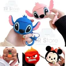 Capa Protetora AirPods 4 Case de Silicone Personagem 3D Anti Impacto Desenho Animado