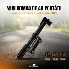 Bomba de Ar Portátil Bicicleta Bike Compacta Suporte Quadro MTB Speed Encher Pneu Leve Resistente Preta