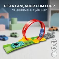 Pista Carrinho Lançador 360º Looping Brinquedo Infantil Montar Corrida Radical Criança Top