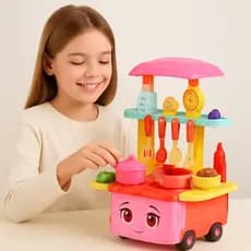 Brinquedo Cozinha Infantil 31 Peças Maleta Ônibus Food Truck Com Acessórios Completo Top BR