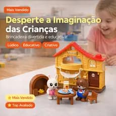 Kit 22 Peças Brinquedo Infantil Casinha Animais Educativo Plástico Presente Criança Acessórios Fantasia 3+