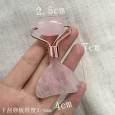 Cristal rosa pequeno anjo massageador portátil raspador imprensa meridiano Facial Yoga bonito