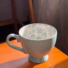 Copo de cerâmica estilo nórdico, copo de café da manhã para casa, resistente a altas temperaturas, copo de aveia, grande