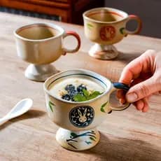 Cerâmica Retro copo de água cercado forno chá fazendo estilo Medieval taça xícara de café Latte artesanal casa xícara de
