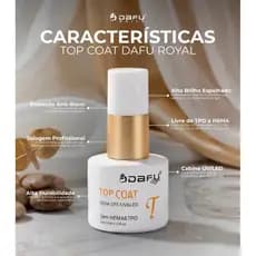 Novo Top Coat Dafu Sem TPO 15ml Alto Brilho Embalagem Dourada Secagem em Cabine Led/Uv Profissional