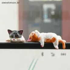 Conjunto de 5 peças de decorações fofas de gatos em estilo cartoon para painel de controle e tela de navegação.