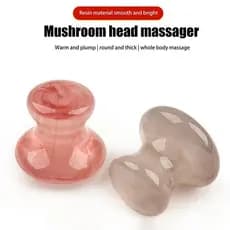Massageador facial em forma de cogumelo de resina natural, ferramenta de beleza para os olhos e cuidados com o pescoço.