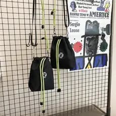 Bolsa tipo saco com cordão ADAMES, bolsa transversal masculina casual de nylon, adequada para celulares, estilo coreano,