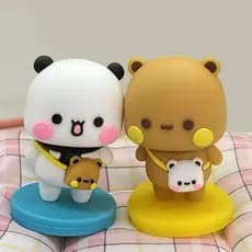 Figurinha de Pelúcia Panda Bubu Dudu, Boneco Colecionável Anime Yil, Acessório de Decoração para Casa