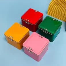 Pote Decorativo Quadrado de Lata para Biscoitos com Tampa à Prova de Poeira para Armazenamento em Mesa de Cozinha