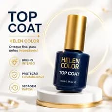 Finalizador Top Coat Helen Color 15ml | Efeito Gel Profissional