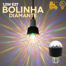Lâmpada LED Bolinha Diamante 2,6W Colorida E27 | Iluminação Decorativa • 220V