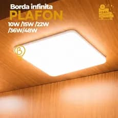 Plafon LED Borda Infinita Quadrado 10W a 48W | 3500K Quente • 4000K Neutra • 6500K Branco | 220V