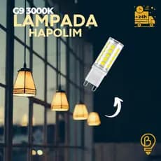 Kit 5 e 10 Lâmpada LED Halopin G9 4W 3000K IRC 80 | Luz Quente • Ideal para Lustres e Arandelas