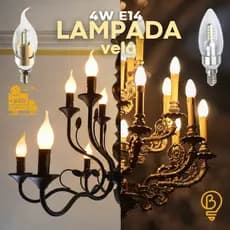 Lâmpada LED Vela 4W | Ideal para Lustres, Pendentes e Abajur