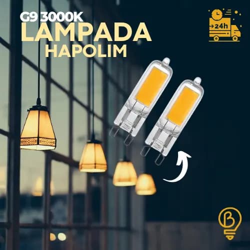 Kit 5 Lâmpadas LED Halopin G9 3W ou 5W 3000K | Vidro • Luz Quente para Lustres