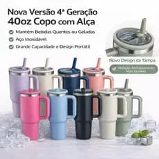 1200ml Thermal Cup aço inoxidável 304 with Handle and Straw – Minimalist Solid Colors, Ideal for Travel and Gym!