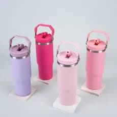 Garrafa Térmica 600ML/900ML Flip com Alça Aço Inoxidável 304 com canudo presente quente/frio