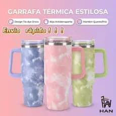 Copo Garrafa  Térmico Inox 304 Portátil 1200ML com Tampa e Canudo Garrafa Térmica Inoxidável
