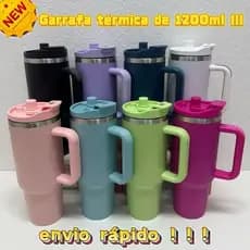 Garrafa Térmica 1200ml Inox 304 Grande Capacidade Copo Com Canudo Reutilizável Para Academia Trabalho Viagem