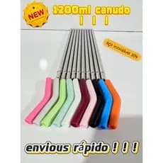 Reusable Stainless Steel Straw Kit with Silicone Tip – Curved and Straight, Colorful, Sustainable, For Cups and Bottles