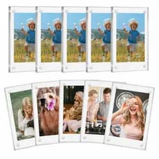 Conjunto de 10 ímãs de geladeira em acrílico para fotos, 7,5 x 10,5 cm