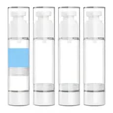 Kit 4 Frascos De Viagem Multiuso Airless  Pump ，2 frascos spray 50ml + 2 frascos para loção 50ml
