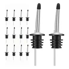 Kit 12 Bicos Dosador Inox Biqueira Bartender Garrafa Tequila