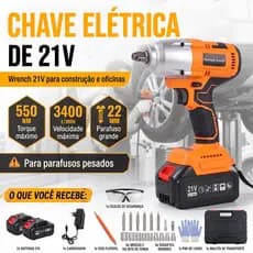 SOLID DOCTOR Chave De Impacto 21V Eletrica Profissional Parafusadeira Furadeira 2 Baterias Maleta