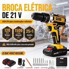 SOLID DOCTOR Furadeira/Parafusadeira Sem Fio De 21V E 2 Baterias Conjunto De Caixa De Ferramentas