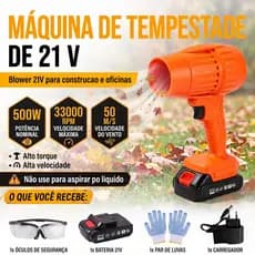 SOLID DOCTOR Ventilador Soprador De Ar Turbo 21V Sem Fio 2 Baterias com Maletac  e Acessórios