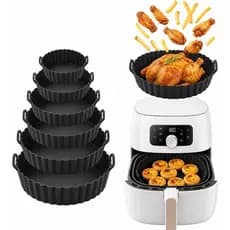Forma de Silicone para Fritadeira Air Fryer com Alça Antiaderente Cozinha