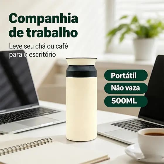 Garrafa térmica 304 Aço Inox Portátil garrafa de água 500ml Colorida Academia Trabalho Escritório