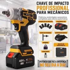 SOLID DOCTOR Chave de Impacto 48V Sem Escova 350NM Sem Fio 2 baterias Com Maleta e Acessórios