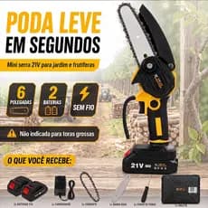 SOLID DOCTOR Mini Motosserra Elétrica 6 Polegadas 450W Sem Fio 2 Baterias Uso Doméstico e Jardinagem