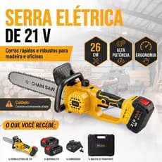 SOLID DOCTOR Motosserra Elétrica 21V Sem Fio 12 Polegadas 2 Baterias Motor Brushless Display Digital