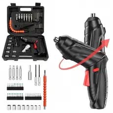 kit Parafusadeira Furadeira 48 PCS À Bateria Sem Fio Carregador Usb Portátil Leve Caixa de ferramentas
