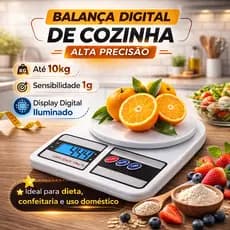 Balança Digital Cozinha Dieta Receitas Inox Alta Precisão Visor Digital 10 Kg Entrega Rápida