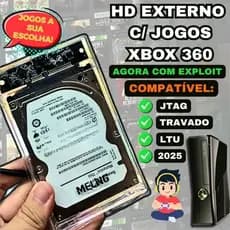 HD Externo para Xbox 360 Lotado de Jogos e com Exploit para Todos Modelos - LTU/JTAG/RGH/TRAVADO/2015