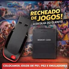 Kit OPL PS2 Memory Card + Pen Drive Lotado  de Jogos à Sua Escolha - PS1/PS2/Emuladores